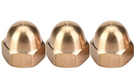 ViaGasaFamido Écrous en Laiton, écrous borgnes en Laiton, M3-M12 Kit écrou borgne en Laiton Kit écrous hexagonaux à tête bombée Fixations de véhicule pour pneus et essieux Fixes(M12 (5 pièces)),Noix