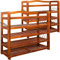Casaria® Schuhregal Schmal 2er Set Holz FSC®-Zertifiziert 5 Ebenen 80x26x82cm Akazie Platzsparend Offen Flur Schuhschrank Schuhständer Schuhablage Regal