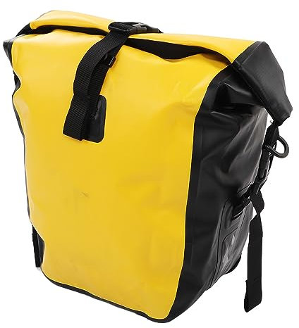 Qcwwy Fahrrad-Gepäckträgertasche, Gelbe Robuste Fahrradtasche für Langstreckenfahrten (25L Fassungsvermögen)
