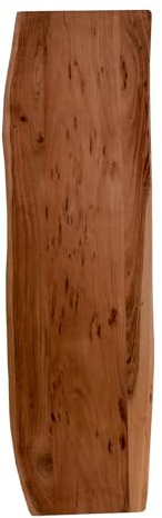 SAM Holzplatte 140x40 cm Tonia, Tischplatte aus Akazienholz massiv + nussbaumfarben, Baumkanten-Platte für Heimwerker, geeignet für Arbeitsplatten, Tische & Fensterbretter