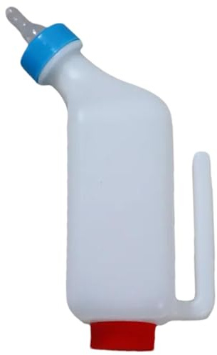 Biberon pour agneau, biberons pour chèvres pour nourrir les bébés chèvres - Biberon pour petits animaux - Mangeoire à lait suspendue avec échelle claire, biberon de chèvre à tétine souple, biberon d'a