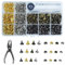 180 Set Double Rivet Goujons Tubulaires en Métal, Bouton Pression Metal Tubulaire Rivet Cuir Double Calotte, avec Outils Fixation, pour Portefeuille, Vêtements, Craft DIY (3 Tailles, 4 Couleurs)