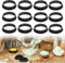 12 Pièces Moule a Tartelette 8cm, Cercle a Tarte Perforé en Plastique de Haute Qualité, Idéal pour la Cuisson de Pâtisseries, Gâteaux et Desserts,Réutilisables et Faciles à Nettoyer