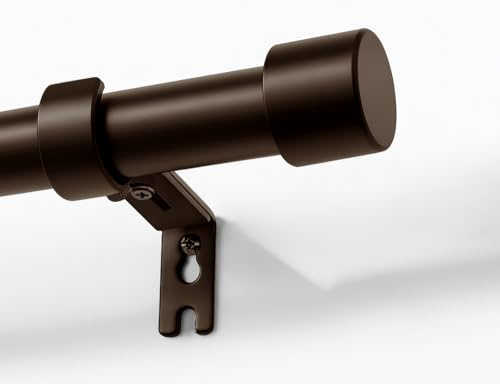 Joydeco Einstellbare Bronzefarben Gardinenstange Set 76cm-304cm Dekorative Vorhangstange mit Aluminium Endkappe für Duschraum Schlafzimmer Wohnzimmer (Bronzefarben,76cm-304cm)