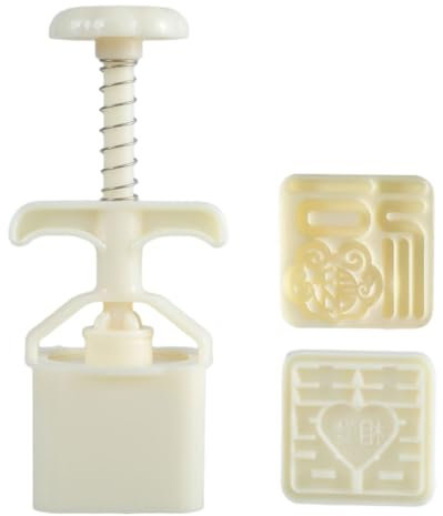 YIBOZI Moldes de pastel de luna, prensados a mano, molde para tartas de luna, sello de galletas de judías verdes, molde tradicional de repostería para entusiastas de la repostería