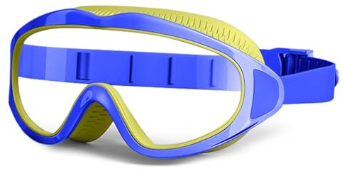 Fouvin Lunette Piscine Enfant, Lunettes Piscine Enfants, Anti-Buée, Anti-fuites, Lunettes de Natation Sans Fuite Vision Large Masque de Natation Lunette Plongée Enfant 3-15 Ans