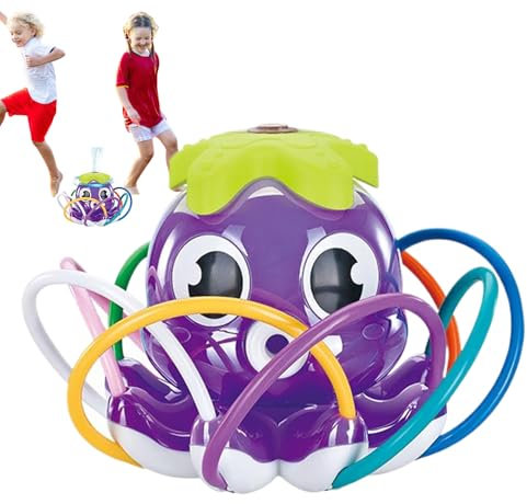 Kids Water Sprinkler – Outdoor Octopus Toy, Garden Sprayer | 8 Swinging Tubes Water Play, Backyard Lawn Activity, Birthday Party Toy for Boys Girls Ages 3+, Pool School Park Travel Fun