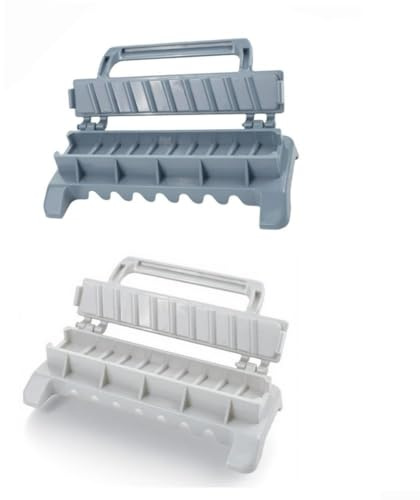 Juego de 2 pinchos portátiles para barbacoa, operación manual para dar forma a pinchos de carne, adecuados para el hogar y camping, herramienta ligera y de plástico
