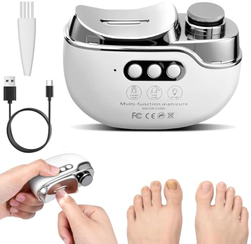 Coupe Ongles électrique 3en1, Lime a Ongle Electrique avec lumière LED, 3 Vitesses, Lime à ongles électrique pour Bébé, Enfants, Adultes, Personnes âgées