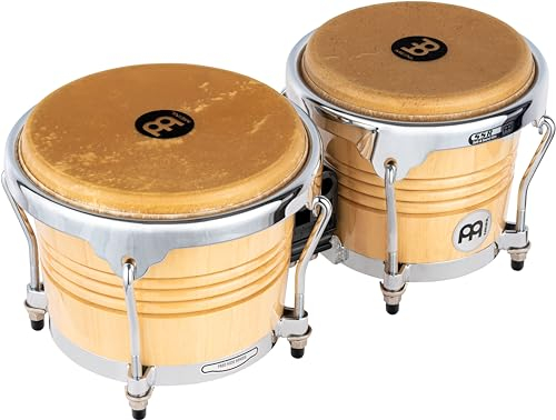 Meinl Percussion Bongos Marathon Exclusive - 2 Handtrommeln mit 6,75 und 8 Zoll - inkl. Stimmschlüssel - Siam Eiche, Natur (FWB200NT)