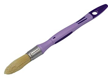 SAVY Pinceau Rond à rechampir Manche Ergonomique bi-matière, sans Perte de Poil, Tous Types de Peinture n°3/0 - ø 15mm Violet