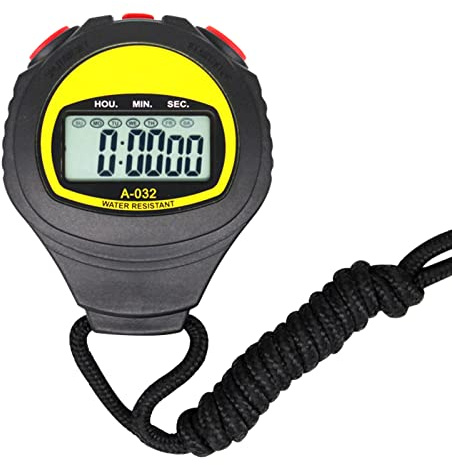 Cronógrafo de Mano Reloj Digital Cronómetro, Cronómetro Portátil Digital Multifuncional con Calendario de Reloj de 12/24 Horas y Alarma, Digital Cronómetro Deportivo con Pantalla Grande para Correr