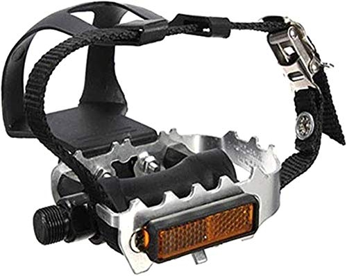 Aeromdale Alu Fahrrad Mountainbike Pedalhaken Pedalhaken mit Korbgurt + Pedale