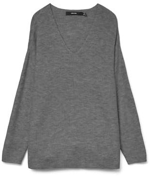 Jersey de Punto V Cuello Manga Larga suéter Tejido VMCREWLEFILE