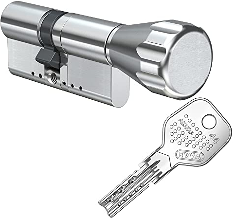 EVVA Akura 44 Knaufzylinder 27/35K inkl. 5 Schlüssel | modularer Türzylinder mit Kopierschutz Bohrschutz Ziehschutz Pickingschutz | Patentschutz bis 2037 | Sicherungskarte (Einzelschließung)