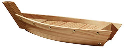 CGLQX Barca di Sushi in Legno Piatto, Fatto A Mano Modello di Barca di Legno di Conservazione degli Alimenti Vassoio Box, Adatto per La Casa/Ristorante/del Partito (42 x 17 x 7.5 cm)