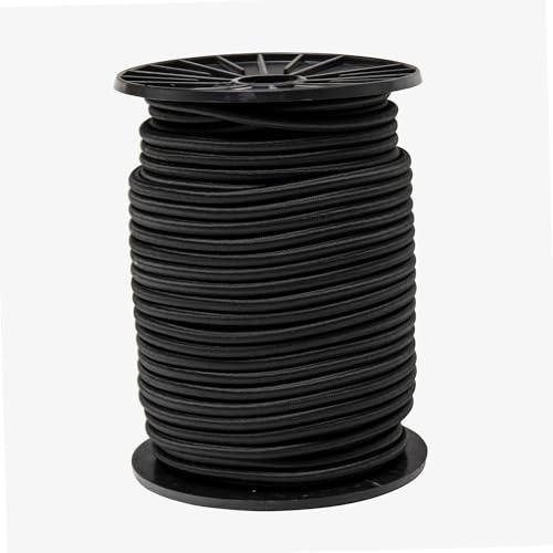 WERKA PRO Fibbia Elastica Nera Varie Lunghezze 6 mm x 50 Metri su Bobina
