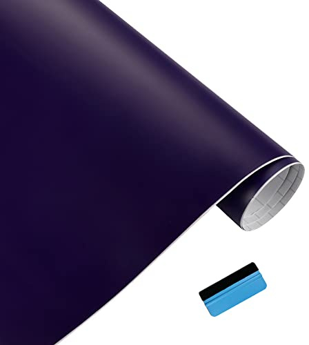 NewL Matte Purple Vinyl Car Wrap DIY Self Adhesive Film 30 x 150 cm | Matte finish, air release channels, heat stretchable, weatherproof, for cars, motorbikes & furniture, laptop, phone decor