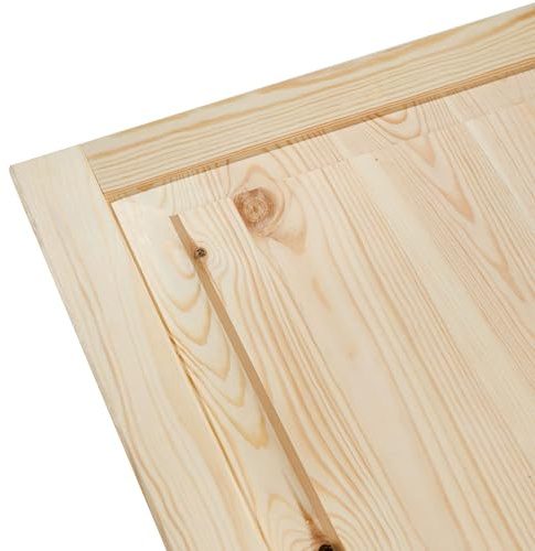 Kassettentür Schranktür Holz RUSTIKAL | 69 x 59,4 cm unbehandelte Holztür aus Kiefernholz im Kolonialstil und Markflecken als Raumteiler Schiebetür für Regale, Schränke, Möbel