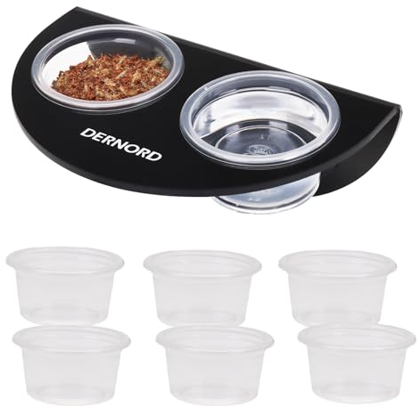 Gecko Futter Magnet Schale mit 6 Pack Plastik Futternapf Starke magnetische Reptilienfutter Schildkrötenfutter Chamäleon Wasser Cup