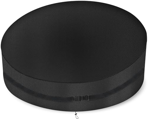 Ø190cm Sonneninsel Abdeckung Wasserdicht,Schutzhülle für Sonneninsel Rund mit Kordelzug und Verstellbare Schnallen,Sonneninsel Abdeckhaube 420D Oxford-Stoff (50*90*190cm,Schwarz)