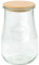 Weck Gläser Rundrandglas Tulpenform #739 (4 Stück, Inhalt 2500 ml, Vorratsglas mit Holzdeckel + Silikondichtung, Aufbewahrungsglas für Nudeln/Gewürze/Müsli) 79207, Klar