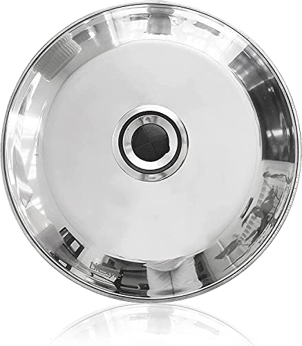 Tapa volteatortillas de acero inoxidable, tapa para sartén o para tortillas, ideal para dar la vuelta a tortillas, tapadera cocina de acero inoxidable, tapa para ollas o para tapar platos (30 CM)