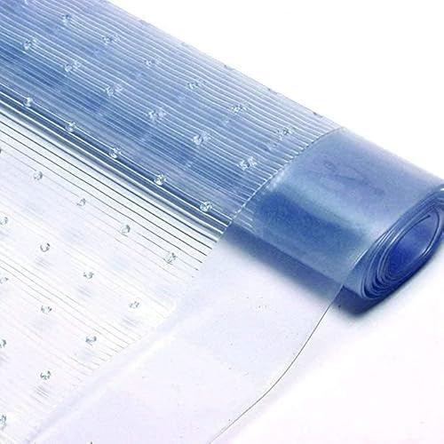 IMPERIAL STUDIOS Protector de alfombra de vinilo – Tapete protector de piso de plástico transparente – Rollo transparente impermeable con agarres antideslizantes, corredores de plástico para pasillos,