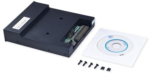 Flylin USB Floppy Drive Emulator, SFR1M44-U100K 3.5 Inch 1.44MB SSD Simulation Floppy Disk Drive Emulator Plug, Flash Disk Floppy Drive Emulator and CD Screws for Musical Keyboad(Black)