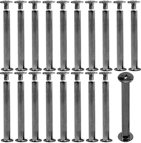 Hocansen 50 st/25 set svarta bindande skruvar metallskruv Chicago skruvar för böcker dekoration och bindning (Gunmetal/M5x45 mm)
