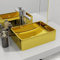 AUVYI Gästetoilette Waschbecken 41x30x12 cm Keramik Golden Aufsatzwaschbecken Waschbecken Gäste WC Möbel Handwaschbecken Dekoratives Badezimmer Waschraum Kosmetikraum Garage