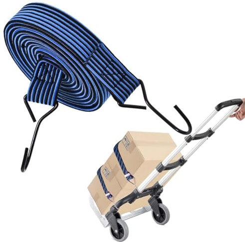 2 Stück Spanngummi mit Haken, Flach Expander Spanngurte, 1M Länge Gepäckspanner, Gummispanner für Sackkarre, Gepäckträger, Fahrrad, Motorrad, Camping