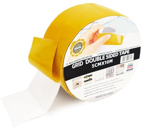 Mritrit 4 stycken matttejp dubbelsidig 10 m x 50 mm, matttejp för parkett doden, dubbelsidig tejp extra stark för matta, dubbelsidig tejp för PVC-beläggning