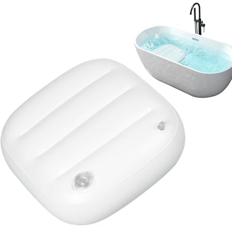 Geonoy Cojín de bañera para adultos, almohadilla inflable para sentarse en la bañera de hidromasaje, almohadilla ergonómica para el hogar, mujeres y hombres, baño, piscina, spa al aire libre