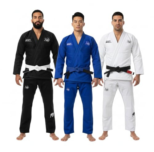 Prime Bull Reign BJJ Gi for Men & Women – Brazilian Jiu Jitsu Gi with Ripstop Pants, Preshrunk Fabric, for Training (Black, A3.5)
