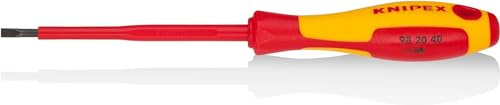 KNIPEX Screwdrivers for Slotted Screws Insulating Multi-Component Handle, VDE-Tested 202 mm, 98 20 40