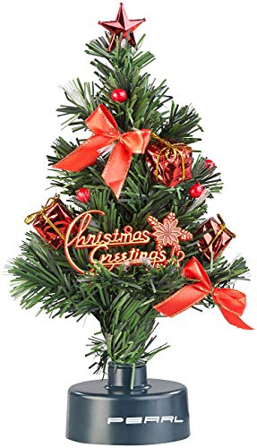 PEARL Weihnachtsbaum Auto: USB-Weihnachtsbaum mit LED-Farbwechsel-Glasfaserlichtern (für Auto 12V, Mini Tannenbaum, fürs Zigarettenanzünder)