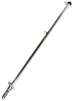 MARINE CITY 316 Stainless Steel Rail Mount Flag Staff Pole - Bright Polished Finish, Ideal for Boats, Yachts, Marines, RVs, Fishing Boats (32 Inch Pole + Socket)