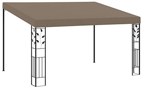 Tidyard Gazebo Padiglione da Parete Muro Giardino Tessuto Grigio Talpa con Struttura in Acciaio 4x3x2,5 m/6x3x2,5 m,Gazebo da Giardino con Struttura in Acciaio,Gazebo 4x3 6x3 m,Gazebo da Parete