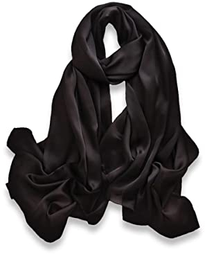 Trillion London® Frühlingskollektion | Damen-Schal | Seidenschal mit Kaschmir | Schwarz, Einheitsgröße