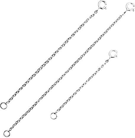 3 delar 925 sterling silver halsband förlängare halsband förlängningskedja för kvinnor pläterad förlängningskedja för smyckestillverkning hållbart armband kedja läcker avtagbar ankelkedja (2 3 10 cm)