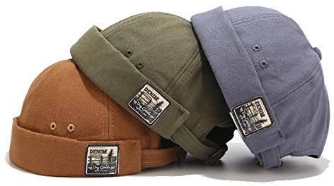 Faringoto Cappelli unisex senza visiera senza visiera Sailor Skullcap Berretti, Taglia unica