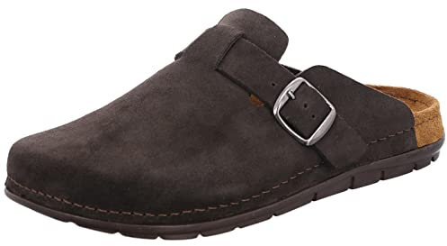 Rohde Herren Pantoffel Hausschuh Leder Rodigo-H 6742, Größe:43 EU, Farbe:Braun