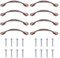 EMSea 8 Stück Retro Schrankgriffe Zuggriffe Schubladengriffe mit 16 Schrauben für Kleiderschrank Bücherregal Nachttisch Möbel 128mm Lochabstand Rotbronze
