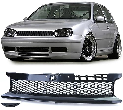 Waben Kühlergrill ohne Emblem Schwarz für VW Golf 4 Limo Variant Cabrio 97-06