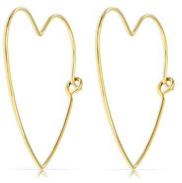 Made by Nami Orecchini Cerchio Cuore 50mm Oro Inossidabili Donna Impermeabili Antiallergici