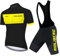 VeloZenith Herren Radtrikot Set Kurzarm mit 3D Sitzpolster Sommer Atmungsaktives Radtrikot+Fahrrad Rennrad Schnell Trockend Stoff für MTB Fahrrad Rennrad Gelb M