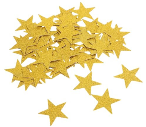 OFFSCH Confettis Étoiles Paillettes Dorées 4,5 Cm en Papier Double Face, Décorations Créatives Bricolage, Projets Anniversaire Mariage, Lot de 100 Pièces pour Fête Et Scrapbooking