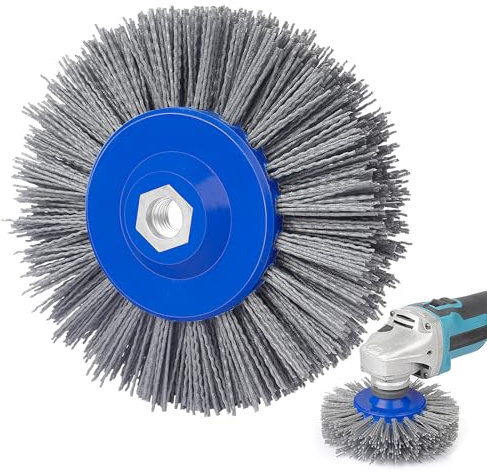 Shineboc Spazzola Abrasiva Grana 120 Spazzola in Nylon Da 150mm Spazzola per Trafilatura Spazzola per Lucidatura per Macchina Lucidatrice Satinata Spazzola Con Setole M14