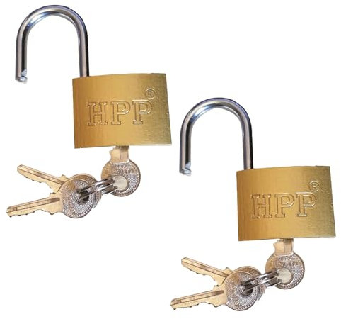 Lot de 2 Cadenas Petits Cadenas avec Clés,Cadenas à clé cadenas à bagage,Cadena 38mm - Avec 6 clés,Corps en laiton - Résistant,pour Sacs de Voyage, Valise, Armoires, Casiers